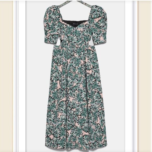 ZARA PRINTED POPLIN DRESS Size S NEW WITH TAG! - Picture 7 of 16